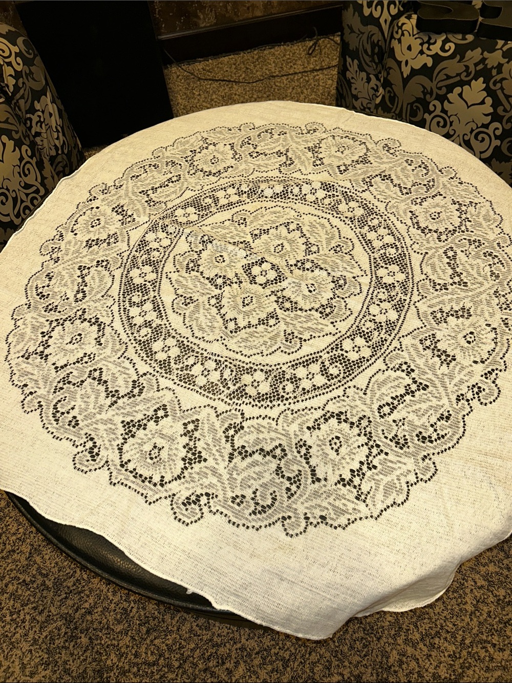 Classic White Crochet Lace small Tablecloth - Elegant Home Dining Accent